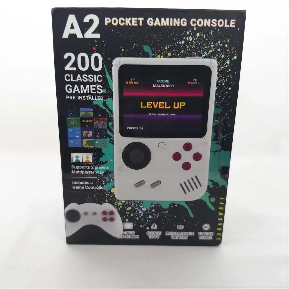 Shockwave A2 Pocket Gaming Console with 200 Classic Games and Controller